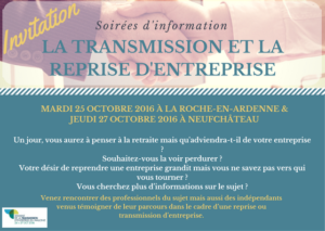 Invitation transmission reprise d'entreprise