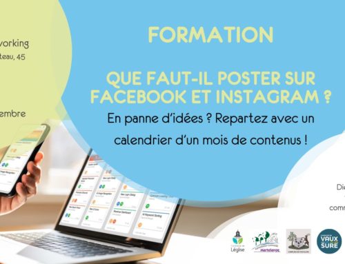 26/09 – Formation “Que faut-il poster sur Facebook et Instagram ?”